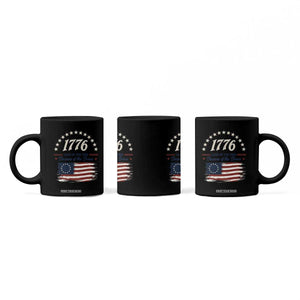 1776 Land of the Free Distressed Arch Graphic Coffee Mug Vintage Betsy Ross American Flag Stars Retro Patriotic TS02 Print Your Wear