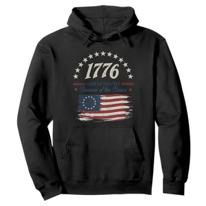 1776 Land of the Free Distressed Arch Graphic Hoodie Vintage Betsy Ross American Flag Stars Retro Patriotic TS02 Black Print Your Wear