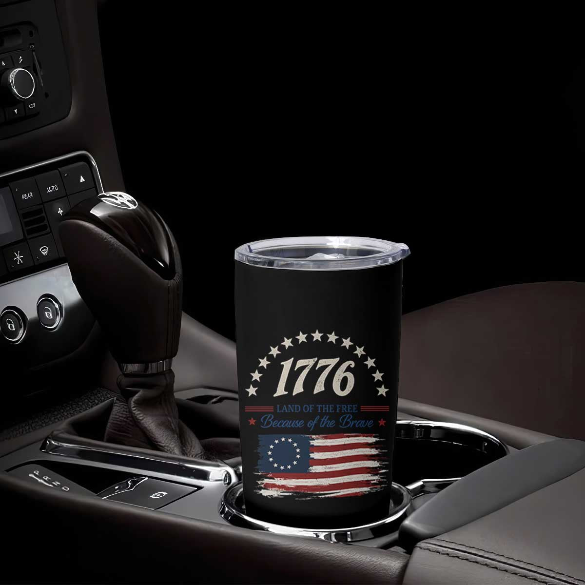 1776 Land of the Free Distressed Arch Graphic Tumbler Cup Vintage Betsy Ross American Flag Stars Retro Patriotic TS02 Print Your Wear
