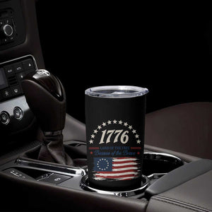 1776 Land of the Free Distressed Arch Graphic Tumbler Cup Vintage Betsy Ross American Flag Stars Retro Patriotic TS02 Print Your Wear