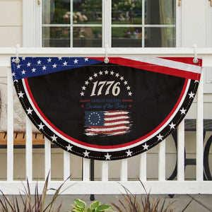 1776 Land of the Free Distressed Arch Graphic Patriotic Fan Flag Vintage Betsy Ross American Flag Stars Retro