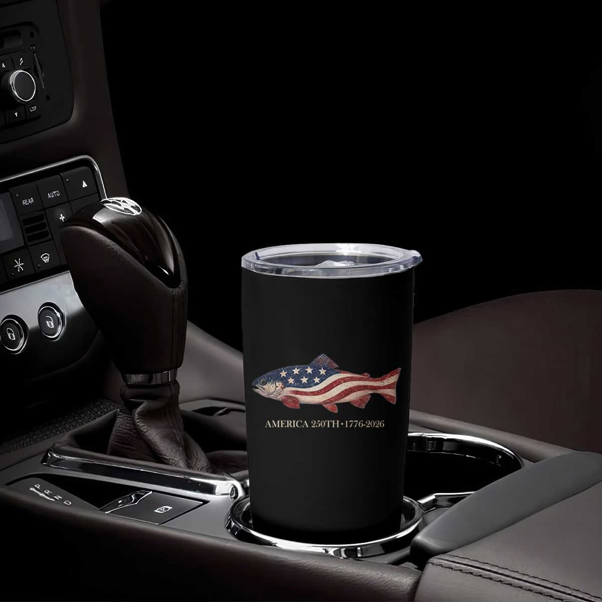 America 250th Anniversary Patriotic Fish Graphic Tumbler Cup American Flag Salmon Trout Fishing 1776 to 2026 Semiquincentennial TS02 Print Your Wear