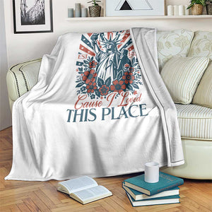 I'm Just Mad As Hell Cause I Love This Place Throw Blanket Vintage Statue of Liberty Patriotic Retro Flora TS02 Print Your Wear