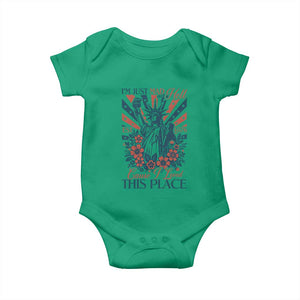 I'm Just Mad As Hell Cause I Love This Place Baby Onesie Vintage Statue of Liberty Patriotic Retro Flora TS02 Irish Green Print Your Wear
