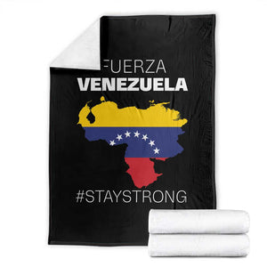 Fuerza Venezuela Strong Solidarity Throw Blanket Hope Support Venezuelan Patriotic Flag Map TS02 Black Print Your Wear