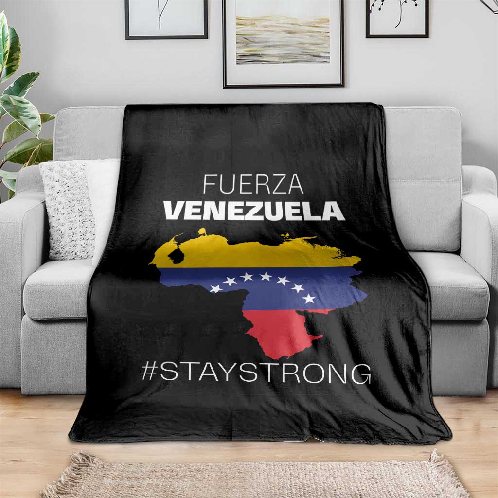 Fuerza Venezuela Strong Solidarity Throw Blanket Hope Support Venezuelan Patriotic Flag Map TS02 Print Your Wear