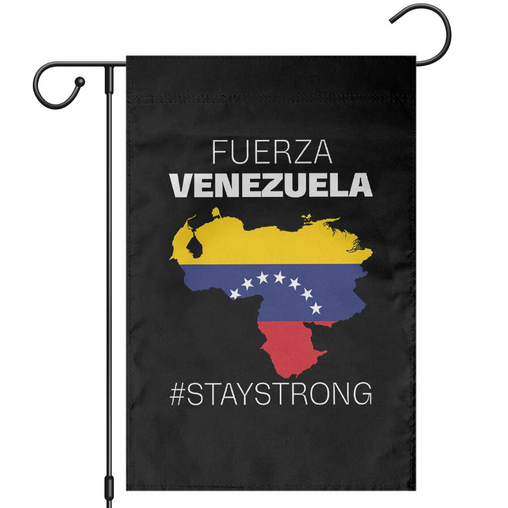 Fuerza Venezuela Strong Solidarity Garden Flag Hope Support Venezuelan Patriotic Flag Map TS02 Black Print Your Wear