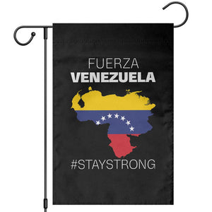 Fuerza Venezuela Strong Solidarity Garden Flag Hope Support Venezuelan Patriotic Flag Map TS02 Black Print Your Wear