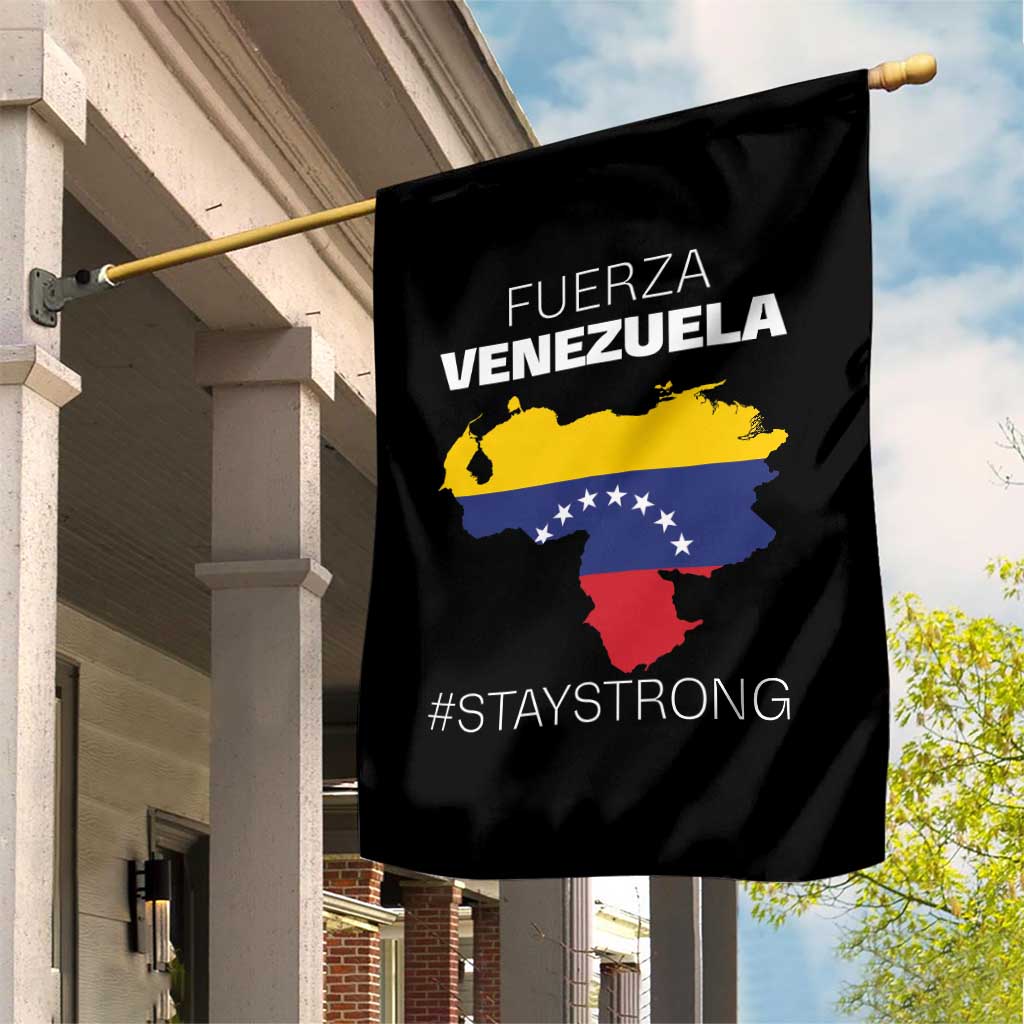Fuerza Venezuela Strong Solidarity Garden Flag Hope Support Venezuelan Patriotic Flag Map TS02 Print Your Wear