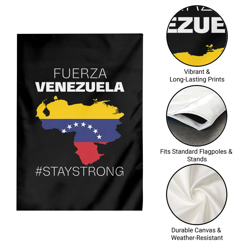 Fuerza Venezuela Strong Solidarity Garden Flag Hope Support Venezuelan Patriotic Flag Map TS02 Print Your Wear