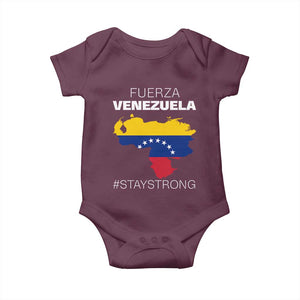 Fuerza Venezuela Strong Solidarity Baby Onesie Hope Support Venezuelan Patriotic Flag Map