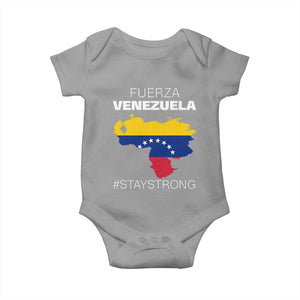 Fuerza Venezuela Strong Solidarity Baby Onesie Hope Support Venezuelan Patriotic Flag Map