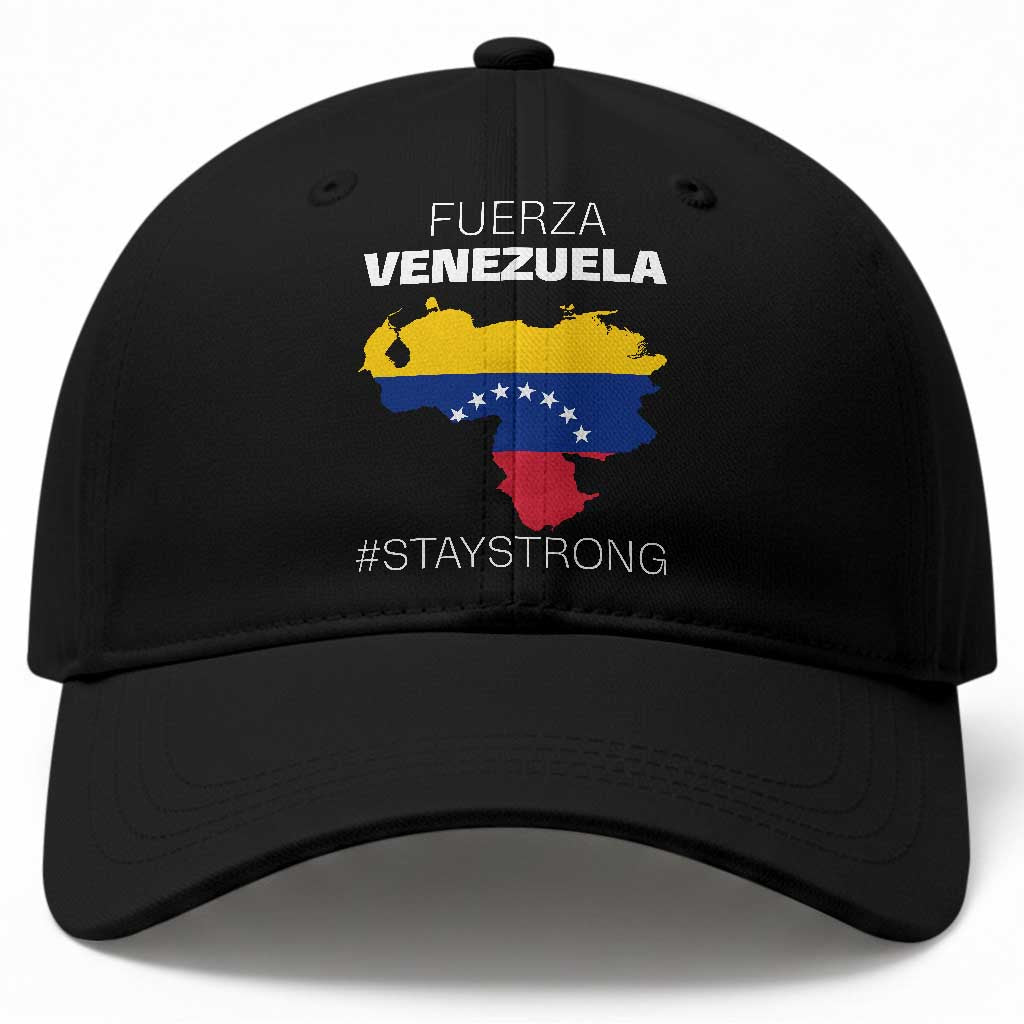 Fuerza Venezuela Strong Solidarity Baseball Cap Hope Support Venezuelan Patriotic Flag Map TS02 Print Your Wear