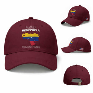 Fuerza Venezuela Strong Solidarity Baseball Cap Hope Support Venezuelan Patriotic Flag Map