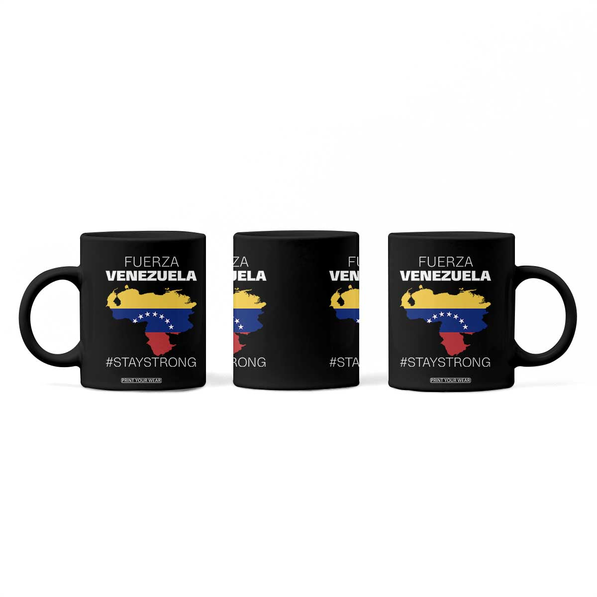 Fuerza Venezuela Strong Solidarity Coffee Mug Hope Support Venezuelan Patriotic Flag Map TS02 Print Your Wear