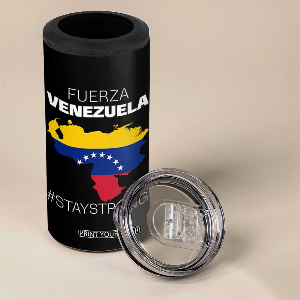 Fuerza Venezuela Strong Solidarity 4 in 1 Can Cooler Tumbler Hope Support Venezuelan Patriotic Flag Map TS02 Print Your Wear