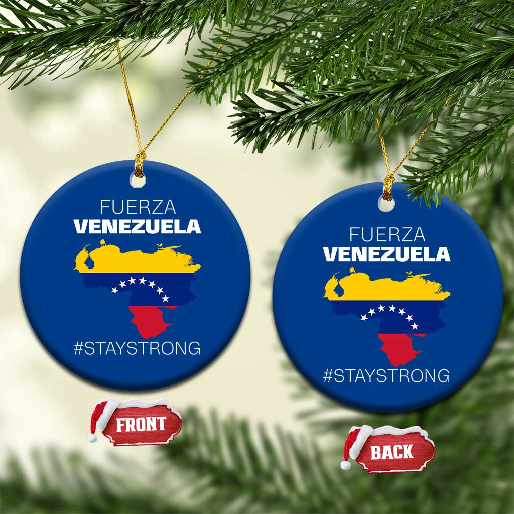 Fuerza Venezuela Strong Solidarity Ceramic Ornament Hope Support Venezuelan Patriotic Flag Map