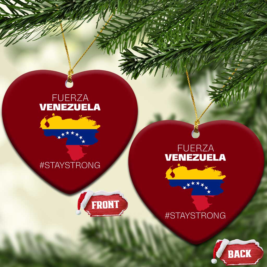Fuerza Venezuela Strong Solidarity Ceramic Ornament Hope Support Venezuelan Patriotic Flag Map