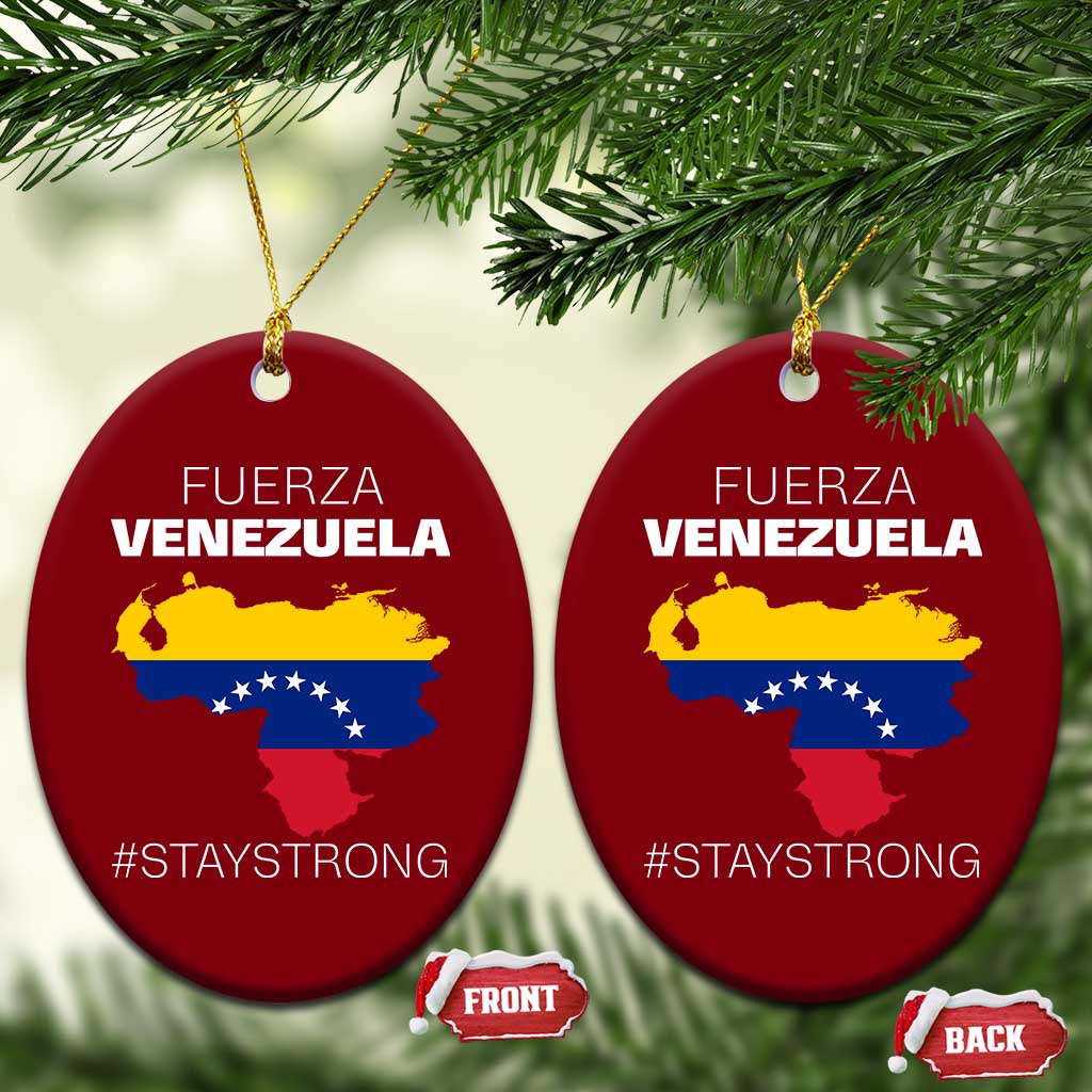 Fuerza Venezuela Strong Solidarity Ceramic Ornament Hope Support Venezuelan Patriotic Flag Map