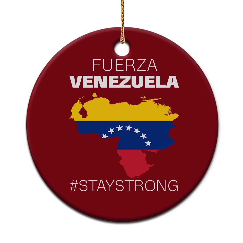 Fuerza Venezuela Strong Solidarity Ceramic Ornament Hope Support Venezuelan Patriotic Flag Map TS02 1pc Red Print Your Wear