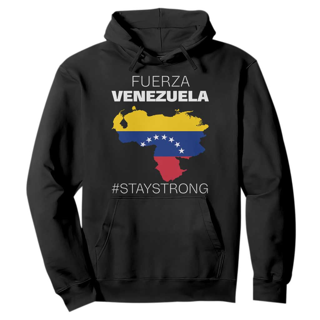 Fuerza Venezuela Strong Solidarity Hoodie Hope Support Venezuelan Patriotic Flag Map
