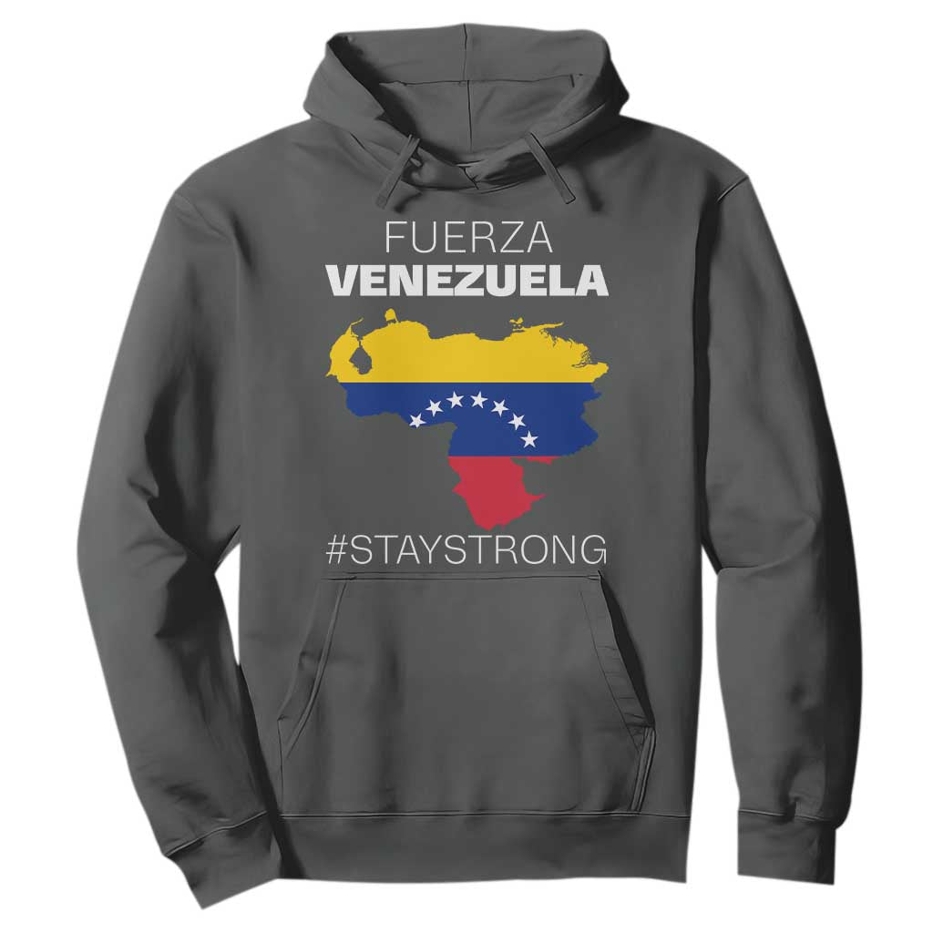Fuerza Venezuela Strong Solidarity Hoodie Hope Support Venezuelan Patriotic Flag Map