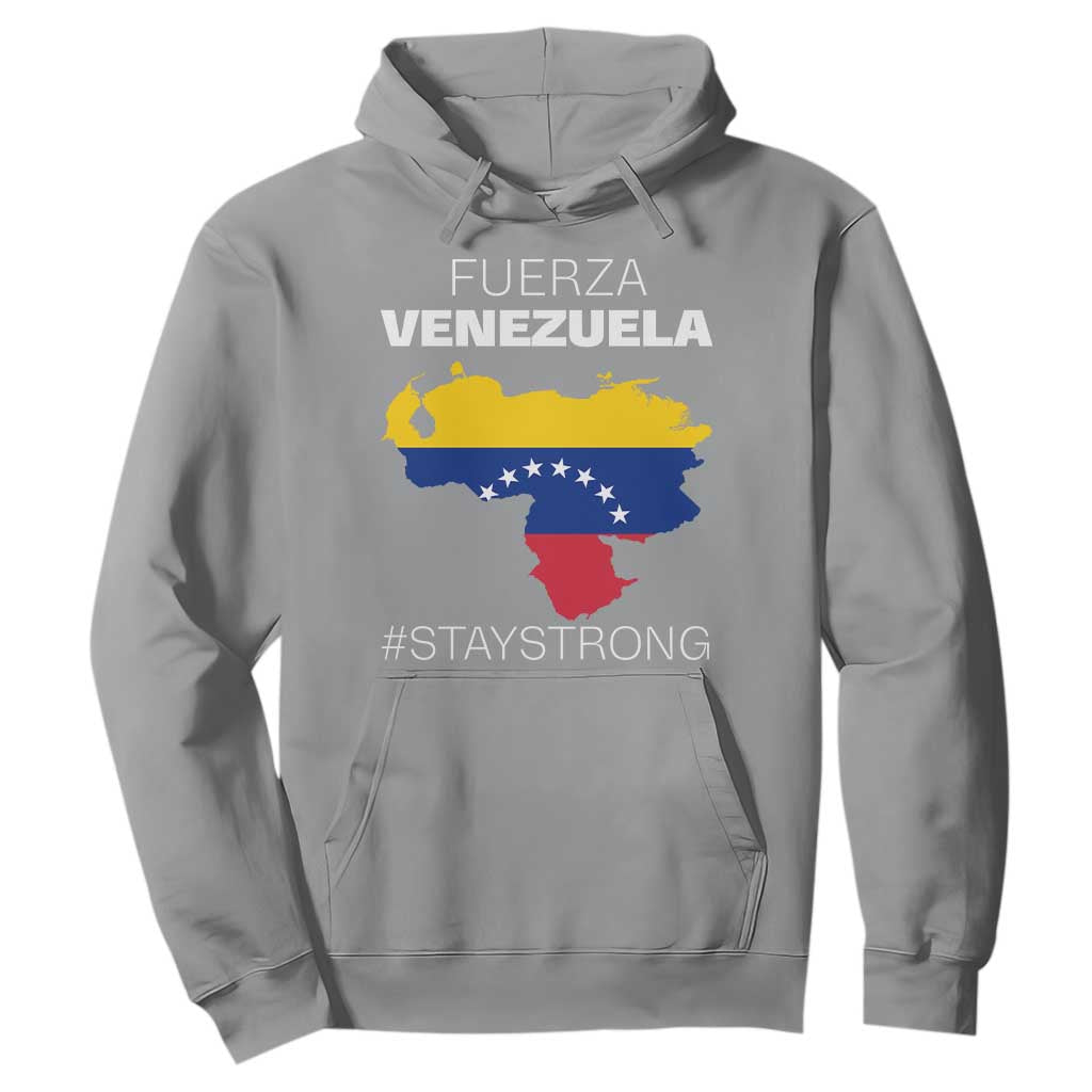 Fuerza Venezuela Strong Solidarity Hoodie Hope Support Venezuelan Patriotic Flag Map