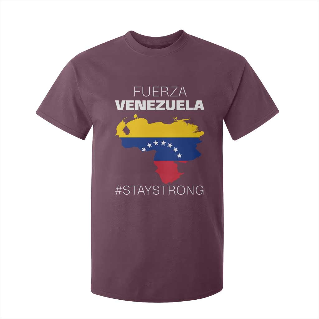Fuerza Venezuela Strong Solidarity T Shirt For Kid Hope Support Venezuelan Patriotic Flag Map