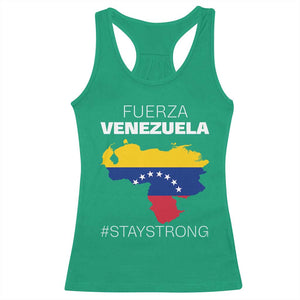 Fuerza Venezuela Strong Solidarity Racerback Tank Top Hope Support Venezuelan Patriotic Flag Map