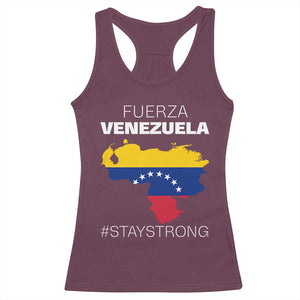 Fuerza Venezuela Strong Solidarity Racerback Tank Top Hope Support Venezuelan Patriotic Flag Map