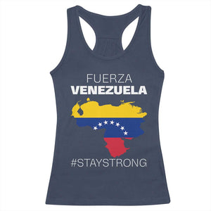 Fuerza Venezuela Strong Solidarity Racerback Tank Top Hope Support Venezuelan Patriotic Flag Map