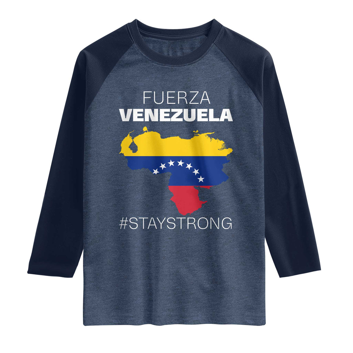 Fuerza Venezuela Strong Solidarity Raglan Shirt Hope Support Venezuelan Patriotic Flag Map