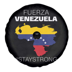 Fuerza Venezuela Strong Solidarity Spare Tire Cover Hope Support Venezuelan Patriotic Flag Map TS02 Print Your Wear