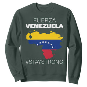 Fuerza Venezuela Strong Solidarity Sweatshirt Hope Support Venezuelan Patriotic Flag Map