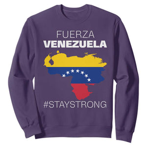 Fuerza Venezuela Strong Solidarity Sweatshirt Hope Support Venezuelan Patriotic Flag Map