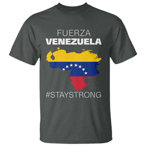 Fuerza Venezuela Strong Solidarity T Shirt Hope Support Venezuelan Patriotic Flag Map