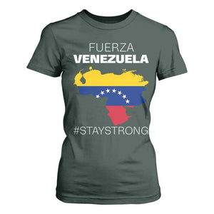 Fuerza Venezuela Strong Solidarity T Shirt For Women Hope Support Venezuelan Patriotic Flag Map