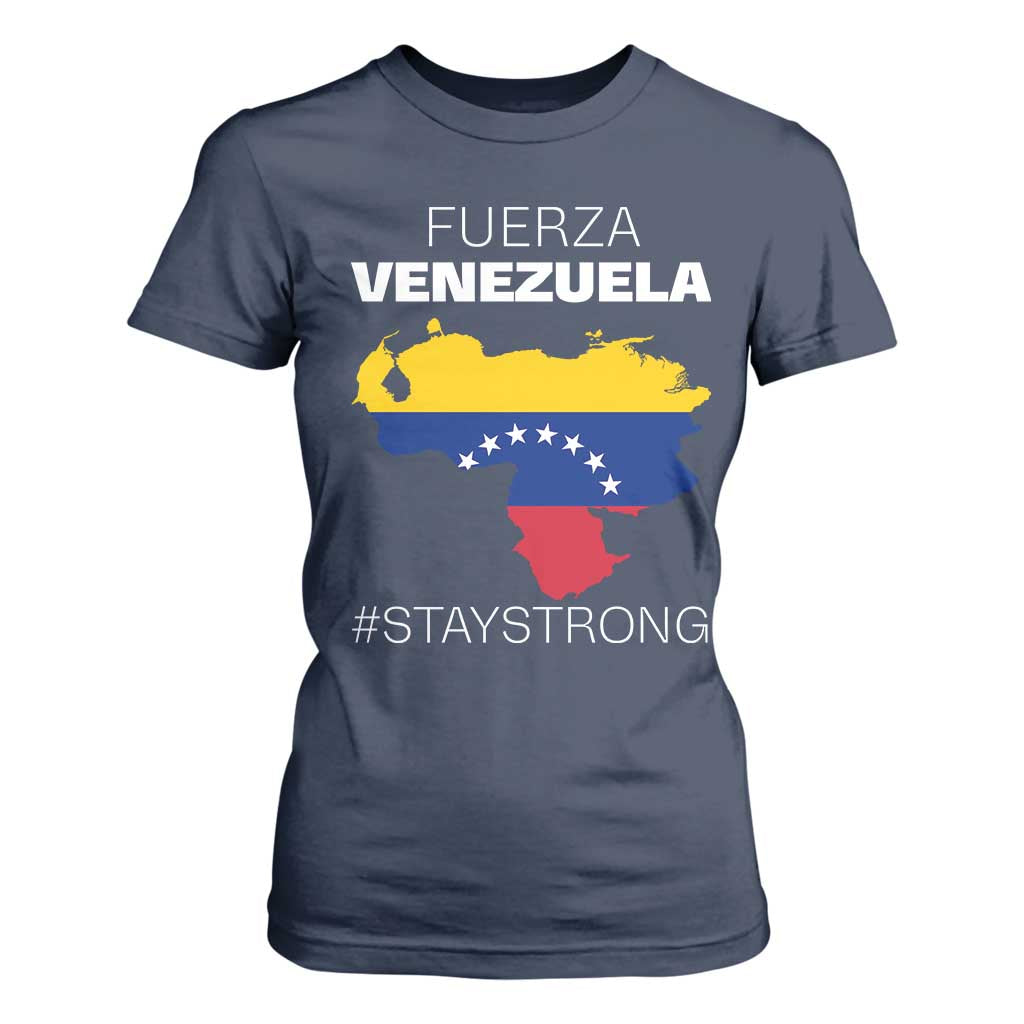 Fuerza Venezuela Strong Solidarity T Shirt For Women Hope Support Venezuelan Patriotic Flag Map