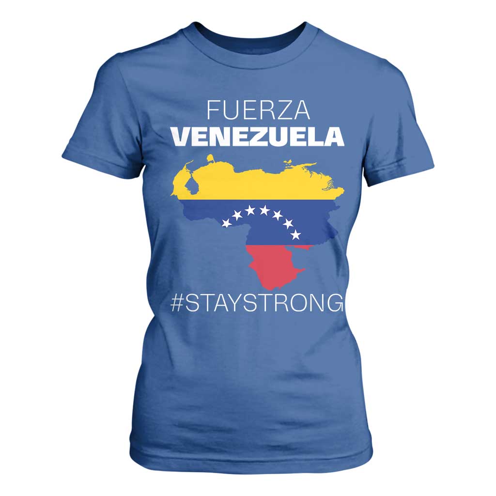 Fuerza Venezuela Strong Solidarity T Shirt For Women Hope Support Venezuelan Patriotic Flag Map