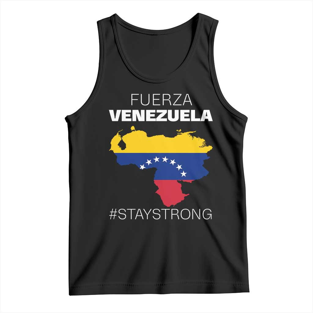Fuerza Venezuela Strong Solidarity Tank Top Hope Support Venezuelan Patriotic Flag Map