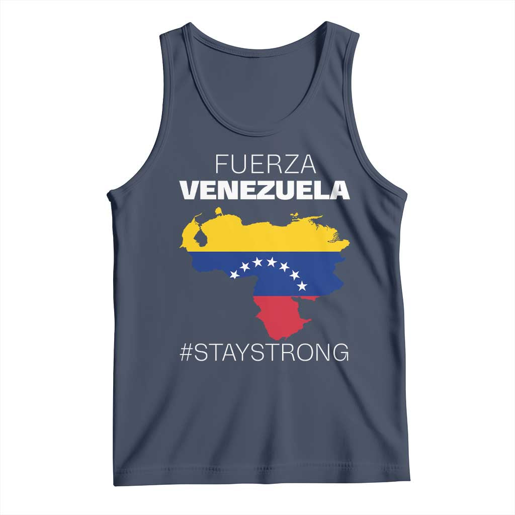 Fuerza Venezuela Strong Solidarity Tank Top Hope Support Venezuelan Patriotic Flag Map