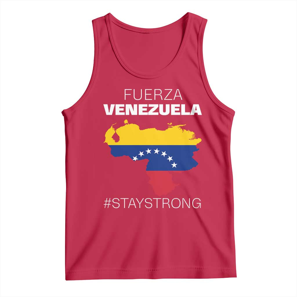 Fuerza Venezuela Strong Solidarity Tank Top Hope Support Venezuelan Patriotic Flag Map