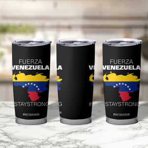 Fuerza Venezuela Strong Solidarity Tumbler Cup Hope Support Venezuelan Patriotic Flag Map TS02 Print Your Wear