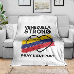 Venezuela Strong Pray and Support Throw Blanket Solidarity Patriotic Venezuelan Flag Map Heart TS02 Print Your Wear