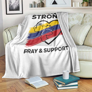 Venezuela Strong Pray and Support Throw Blanket Solidarity Patriotic Venezuelan Flag Map Heart TS02 Print Your Wear