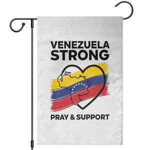 Venezuela Strong Pray and Support Garden Flag Solidarity Patriotic Venezuelan Flag Map Heart TS02 White Print Your Wear