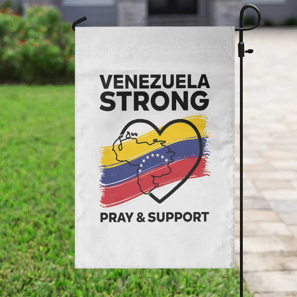 Venezuela Strong Pray and Support Garden Flag Solidarity Patriotic Venezuelan Flag Map Heart TS02 Print Your Wear