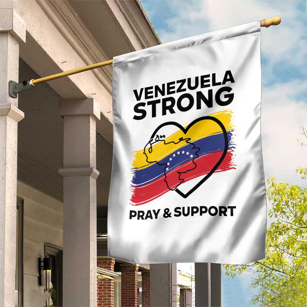 Venezuela Strong Pray and Support Garden Flag Solidarity Patriotic Venezuelan Flag Map Heart TS02 Print Your Wear