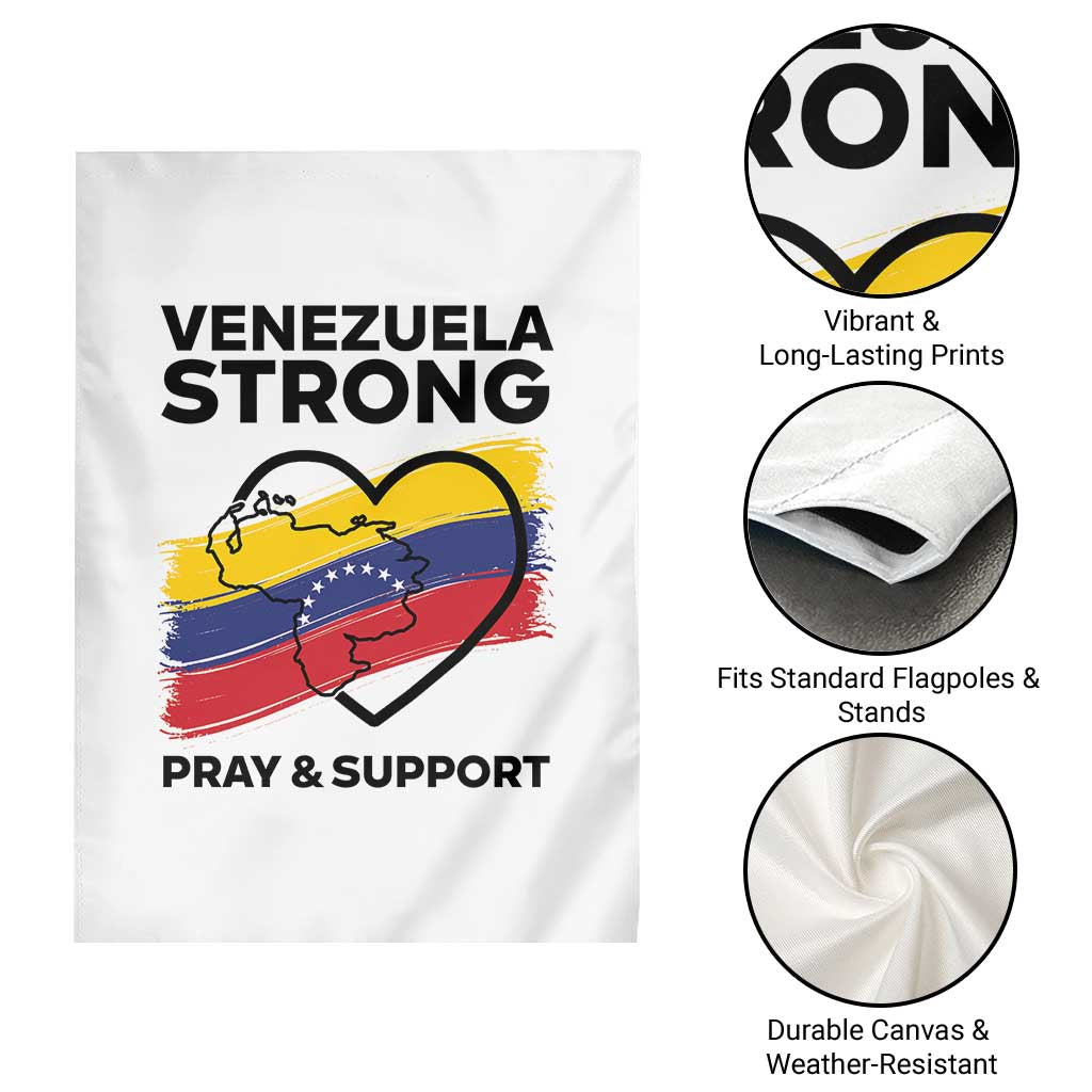 Venezuela Strong Pray and Support Garden Flag Solidarity Patriotic Venezuelan Flag Map Heart TS02 Print Your Wear