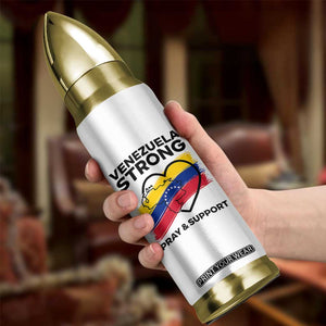 Venezuela Strong Pray and Support Bullet Tumbler Solidarity Patriotic Venezuelan Flag Map Heart TS02 Print Your Wear